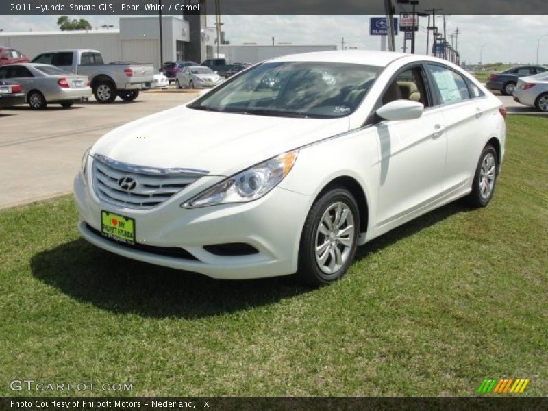 Pearl White / Camel 2011 Hyundai Sonata GLS