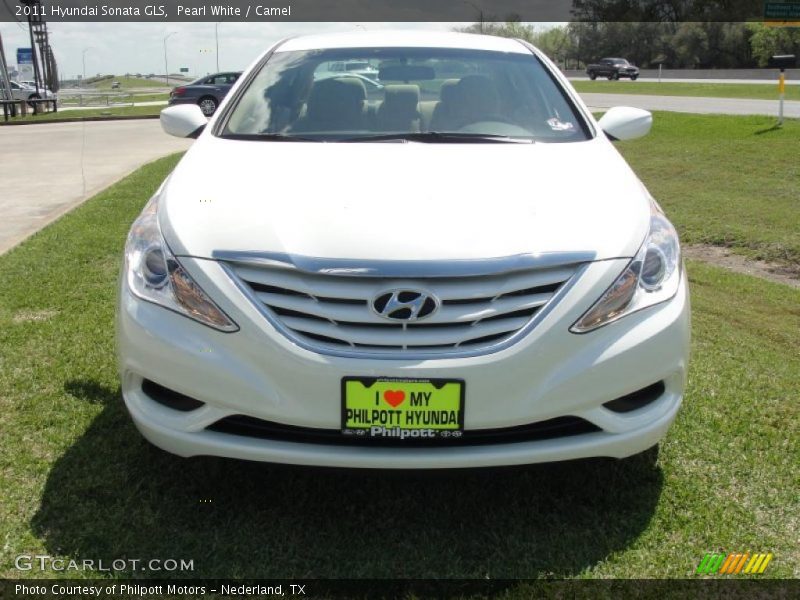 Pearl White / Camel 2011 Hyundai Sonata GLS