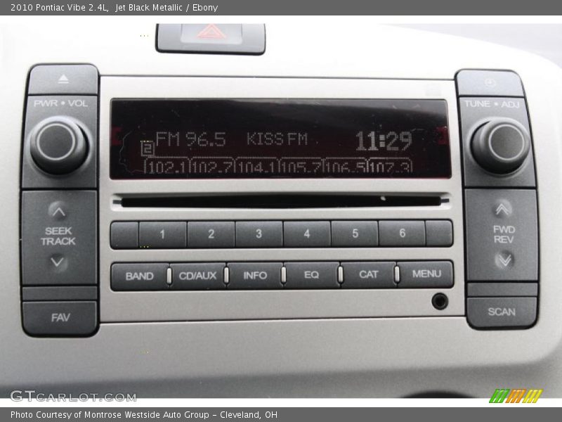 Jet Black Metallic / Ebony 2010 Pontiac Vibe 2.4L