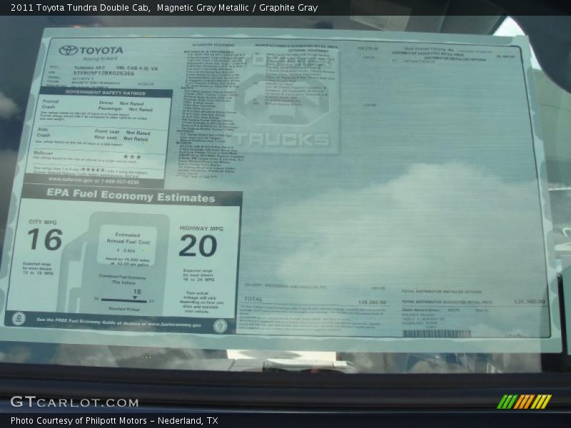  2011 Tundra Double Cab Window Sticker