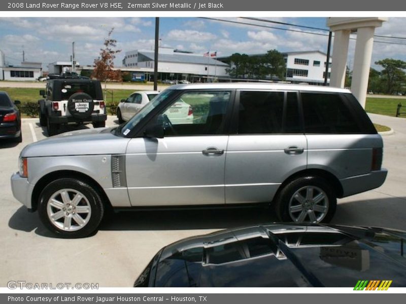 Zermatt Silver Metallic / Jet Black 2008 Land Rover Range Rover V8 HSE