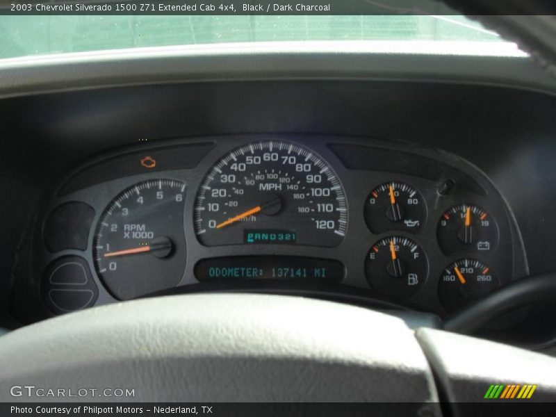 Black / Dark Charcoal 2003 Chevrolet Silverado 1500 Z71 Extended Cab 4x4