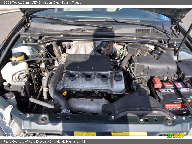 Aspen Green Pearl / Taupe 2002 Toyota Camry SE V6