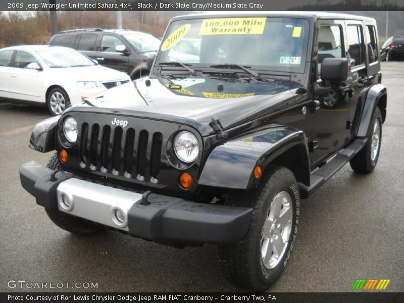 Black / Dark Slate Gray/Medium Slate Gray 2009 Jeep Wrangler Unlimited Sahara 4x4