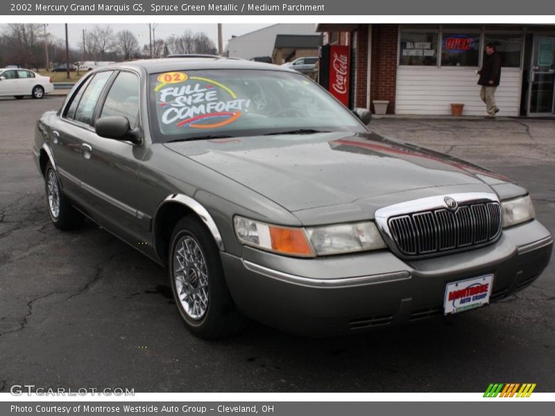 Spruce Green Metallic / Medium Parchment 2002 Mercury Grand Marquis GS