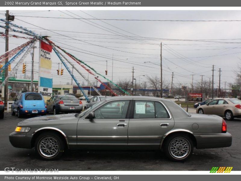 Spruce Green Metallic / Medium Parchment 2002 Mercury Grand Marquis GS
