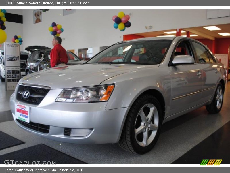Bright Silver / Black 2008 Hyundai Sonata Limited
