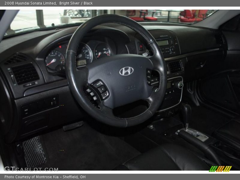 Bright Silver / Black 2008 Hyundai Sonata Limited