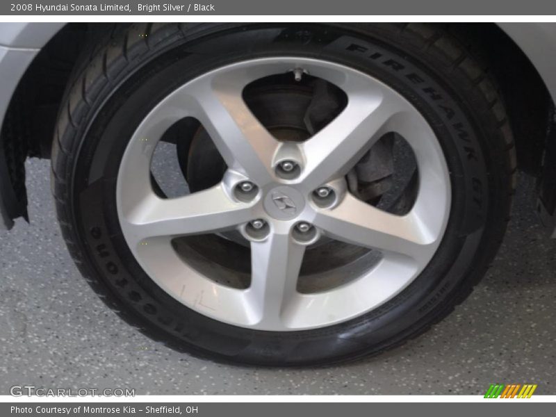 Bright Silver / Black 2008 Hyundai Sonata Limited