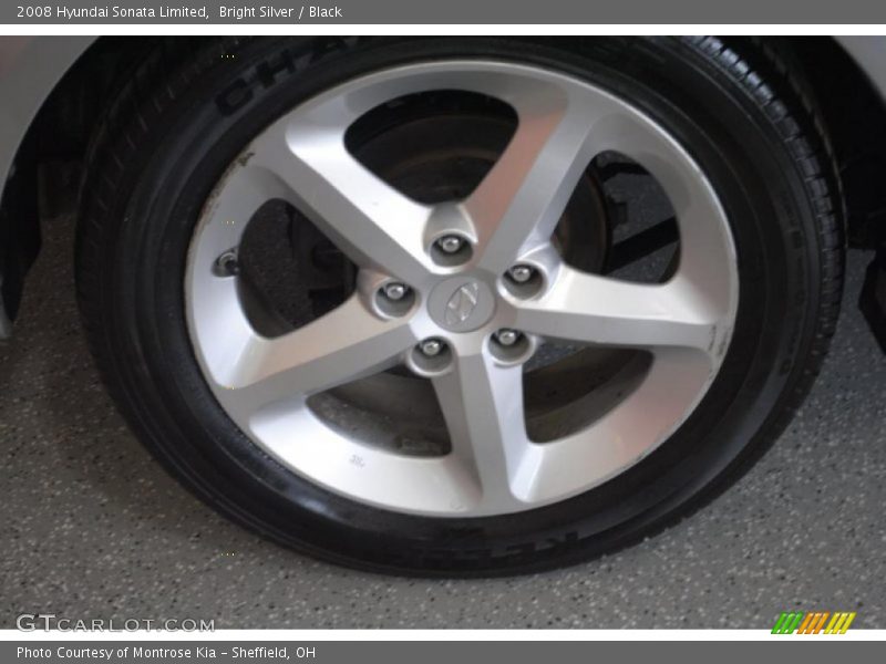 Bright Silver / Black 2008 Hyundai Sonata Limited