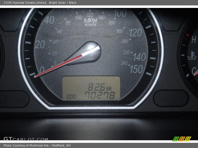 Bright Silver / Black 2008 Hyundai Sonata Limited