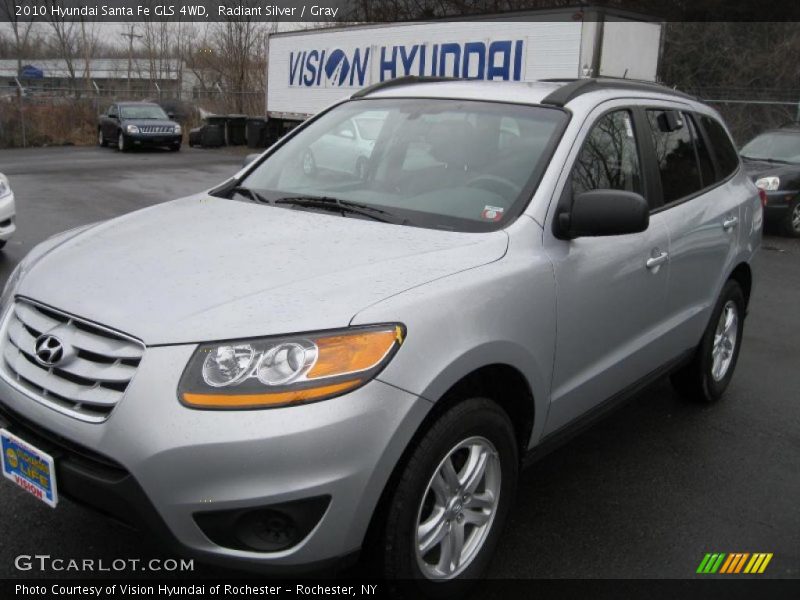 Radiant Silver / Gray 2010 Hyundai Santa Fe GLS 4WD