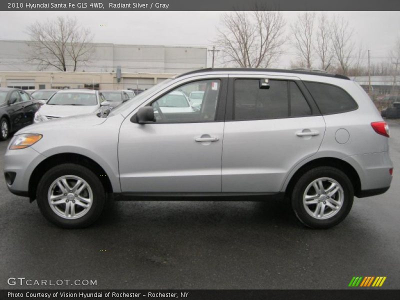 Radiant Silver / Gray 2010 Hyundai Santa Fe GLS 4WD