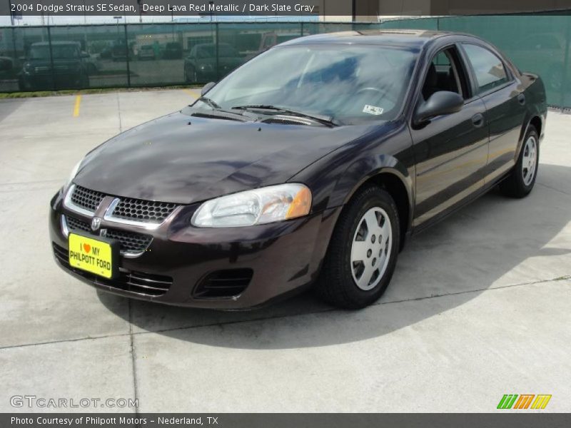 Deep Lava Red Metallic / Dark Slate Gray 2004 Dodge Stratus SE Sedan