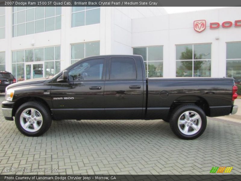 Brilliant Black Crystal Pearl / Medium Slate Gray 2007 Dodge Ram 1500 ST Quad Cab
