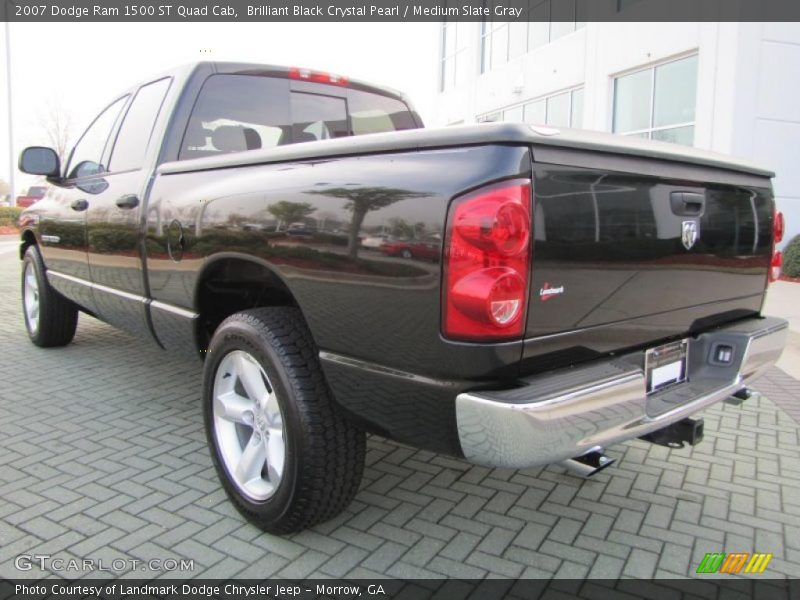 Brilliant Black Crystal Pearl / Medium Slate Gray 2007 Dodge Ram 1500 ST Quad Cab