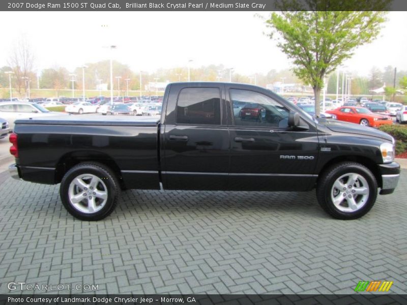 Brilliant Black Crystal Pearl / Medium Slate Gray 2007 Dodge Ram 1500 ST Quad Cab