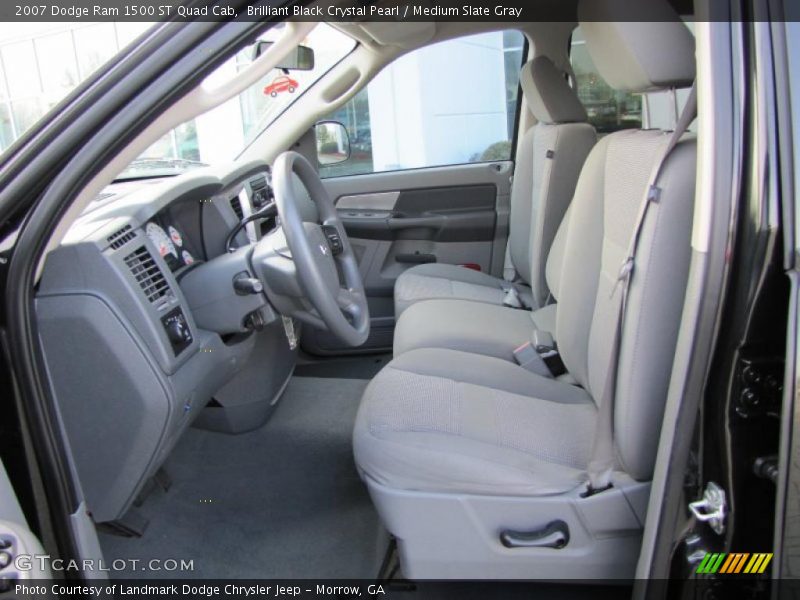 Brilliant Black Crystal Pearl / Medium Slate Gray 2007 Dodge Ram 1500 ST Quad Cab