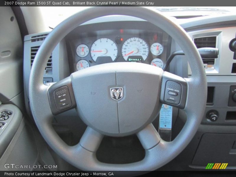 Brilliant Black Crystal Pearl / Medium Slate Gray 2007 Dodge Ram 1500 ST Quad Cab