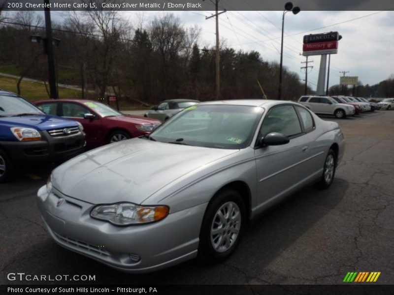 Galaxy Silver Metallic / Ebony Black 2003 Chevrolet Monte Carlo LS