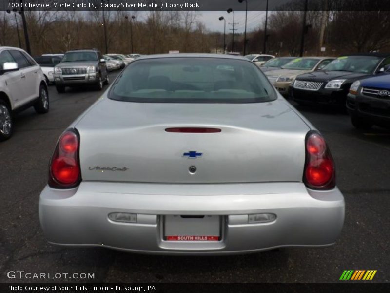 Galaxy Silver Metallic / Ebony Black 2003 Chevrolet Monte Carlo LS