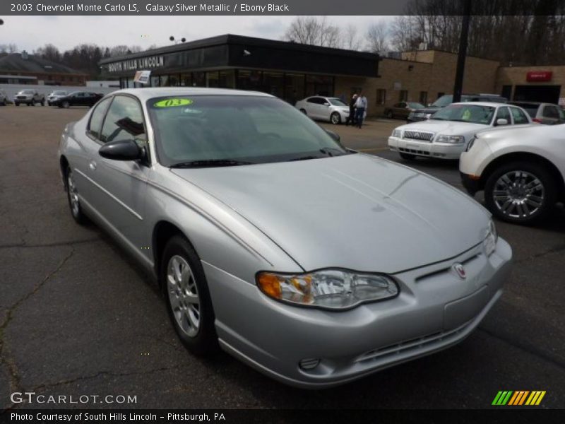 Galaxy Silver Metallic / Ebony Black 2003 Chevrolet Monte Carlo LS