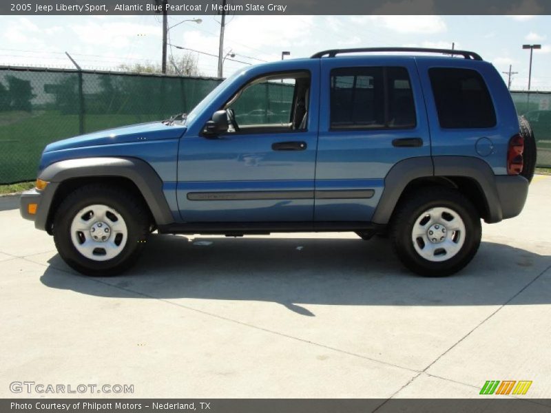 Atlantic Blue Pearlcoat / Medium Slate Gray 2005 Jeep Liberty Sport