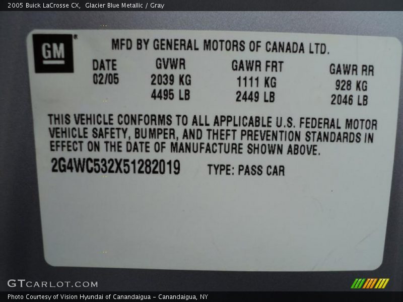 Glacier Blue Metallic / Gray 2005 Buick LaCrosse CX