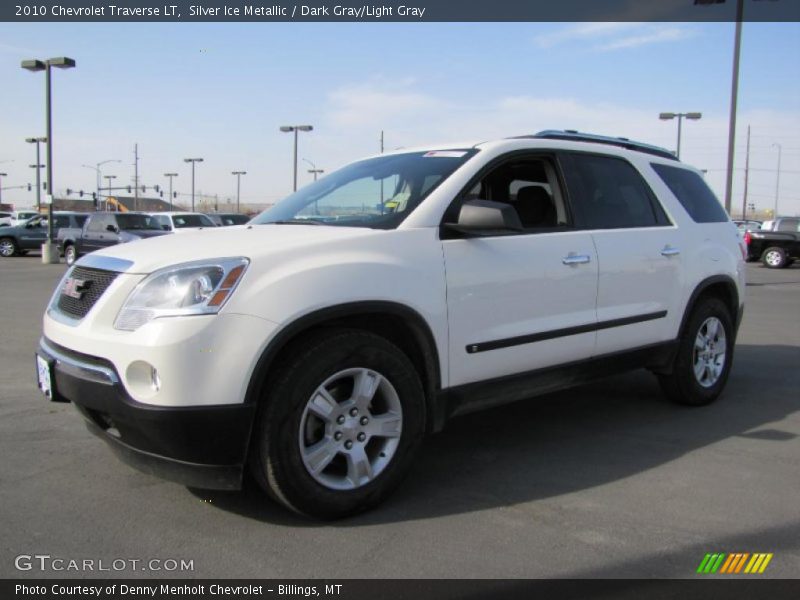 Silver Ice Metallic / Dark Gray/Light Gray 2010 Chevrolet Traverse LT