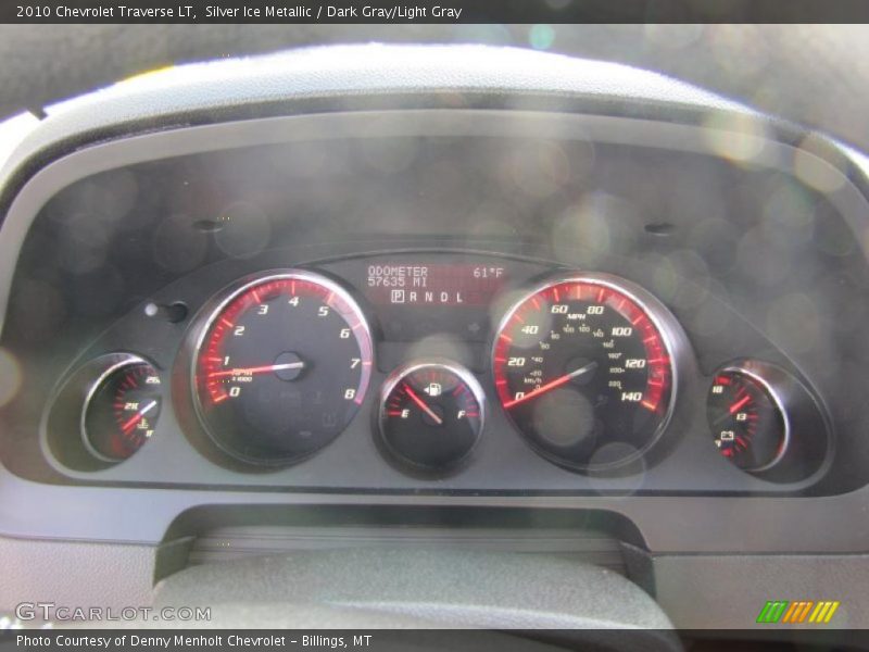 Silver Ice Metallic / Dark Gray/Light Gray 2010 Chevrolet Traverse LT