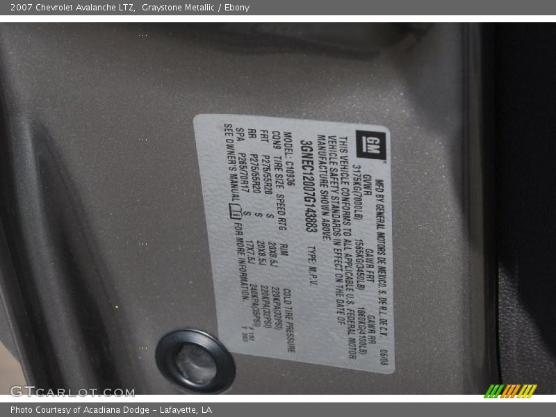 Graystone Metallic / Ebony 2007 Chevrolet Avalanche LTZ