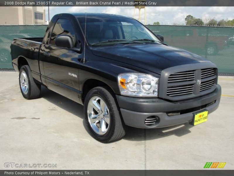 Brilliant Black Crystal Pearl / Medium Slate Gray 2008 Dodge Ram 1500 ST Regular Cab