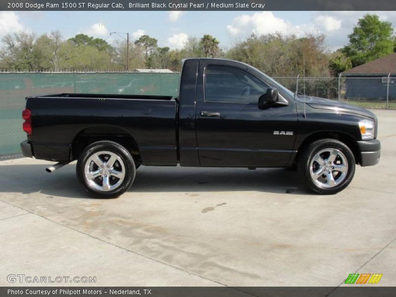 Brilliant Black Crystal Pearl / Medium Slate Gray 2008 Dodge Ram 1500 ST Regular Cab