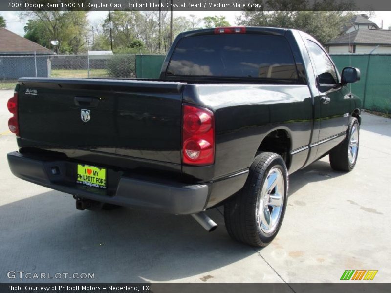 Brilliant Black Crystal Pearl / Medium Slate Gray 2008 Dodge Ram 1500 ST Regular Cab