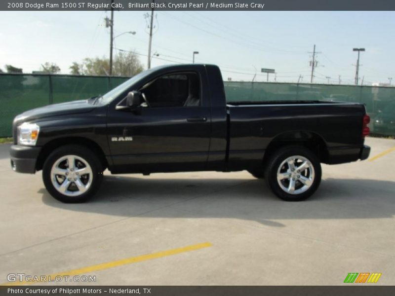 Brilliant Black Crystal Pearl / Medium Slate Gray 2008 Dodge Ram 1500 ST Regular Cab