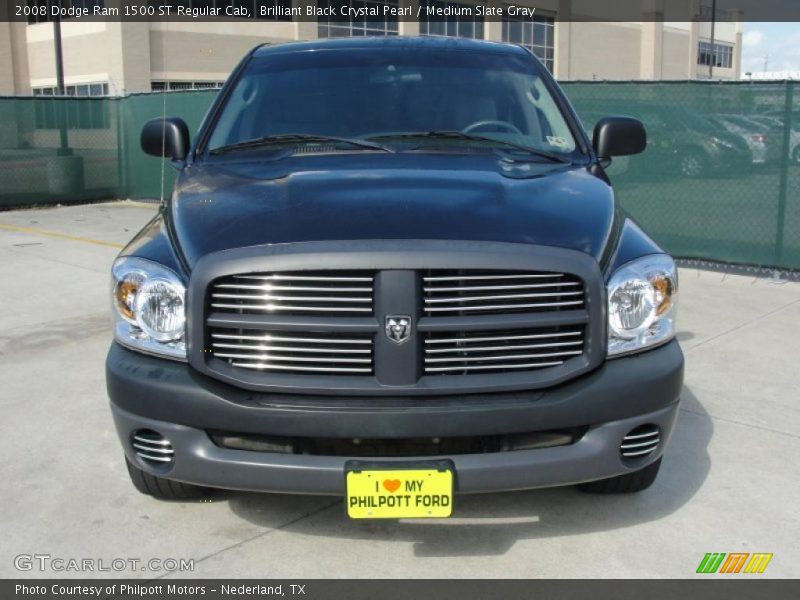 Brilliant Black Crystal Pearl / Medium Slate Gray 2008 Dodge Ram 1500 ST Regular Cab