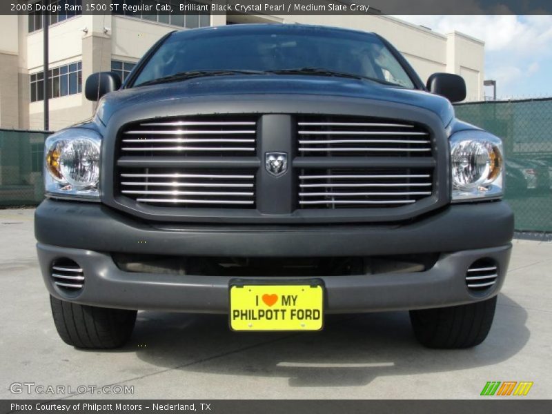 Brilliant Black Crystal Pearl / Medium Slate Gray 2008 Dodge Ram 1500 ST Regular Cab