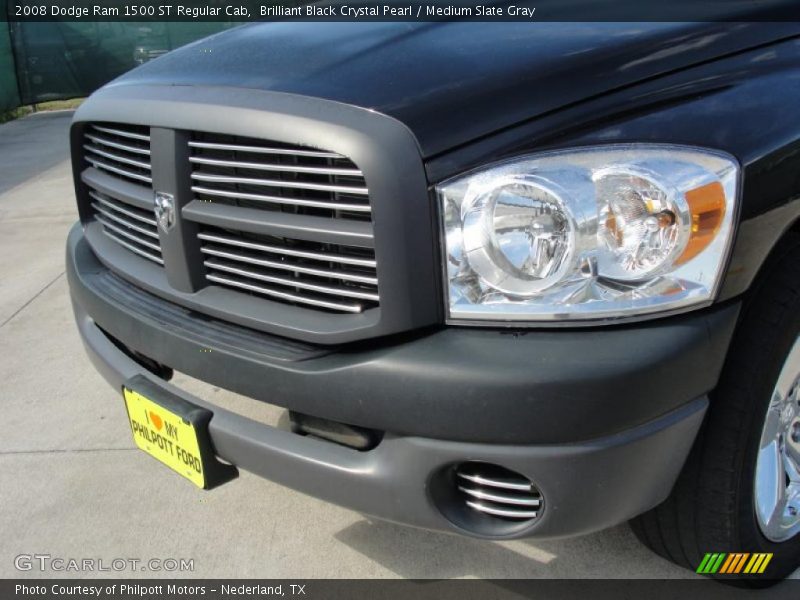 Brilliant Black Crystal Pearl / Medium Slate Gray 2008 Dodge Ram 1500 ST Regular Cab