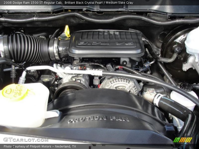 Brilliant Black Crystal Pearl / Medium Slate Gray 2008 Dodge Ram 1500 ST Regular Cab