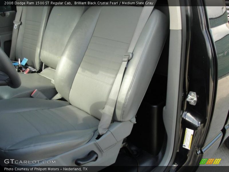 Brilliant Black Crystal Pearl / Medium Slate Gray 2008 Dodge Ram 1500 ST Regular Cab