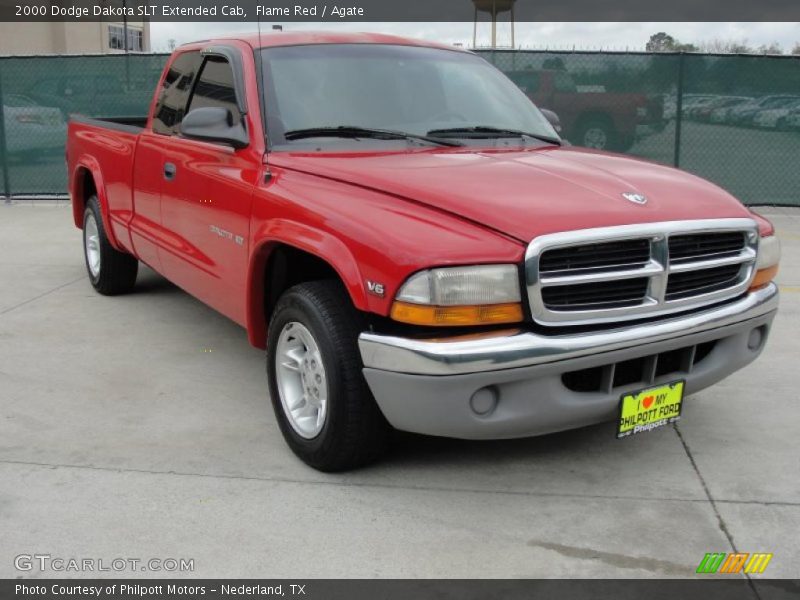 Flame Red / Agate 2000 Dodge Dakota SLT Extended Cab