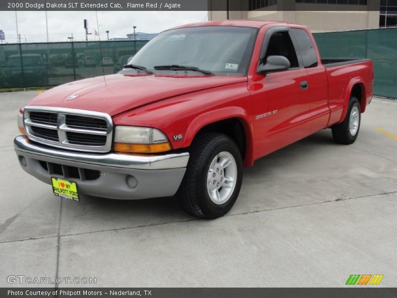 Flame Red / Agate 2000 Dodge Dakota SLT Extended Cab