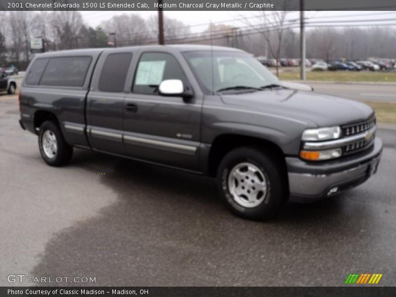 Medium Charcoal Gray Metallic / Graphite 2001 Chevrolet Silverado 1500 LS Extended Cab