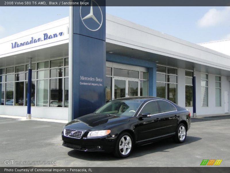 Black / Sandstone Beige 2008 Volvo S80 T6 AWD