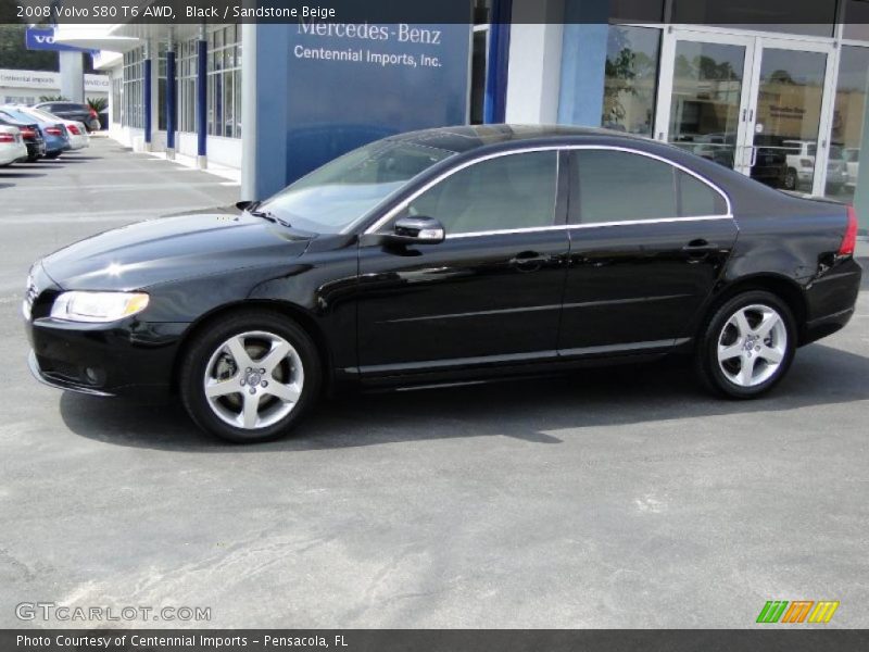 Black / Sandstone Beige 2008 Volvo S80 T6 AWD