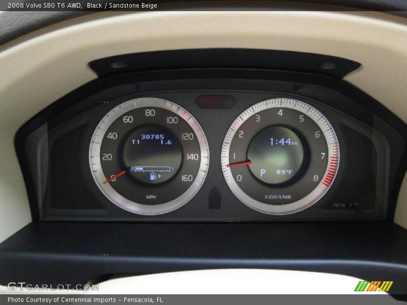 Black / Sandstone Beige 2008 Volvo S80 T6 AWD
