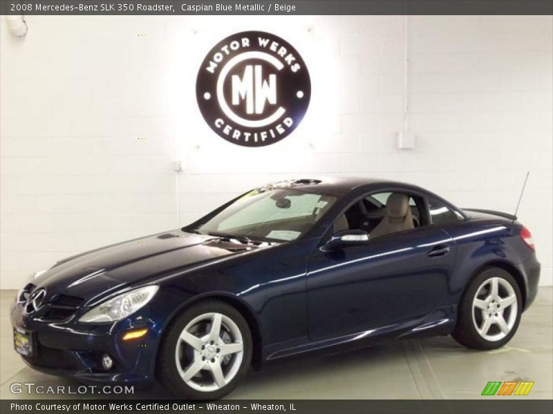 Caspian Blue Metallic / Beige 2008 Mercedes-Benz SLK 350 Roadster