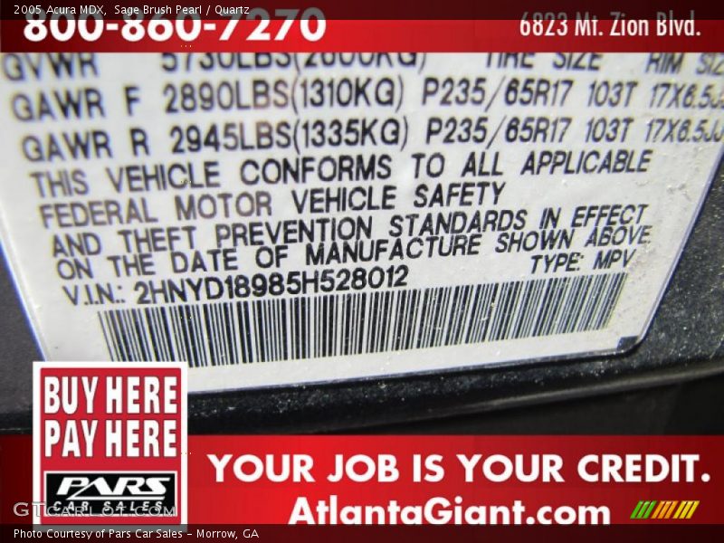 Sage Brush Pearl / Quartz 2005 Acura MDX