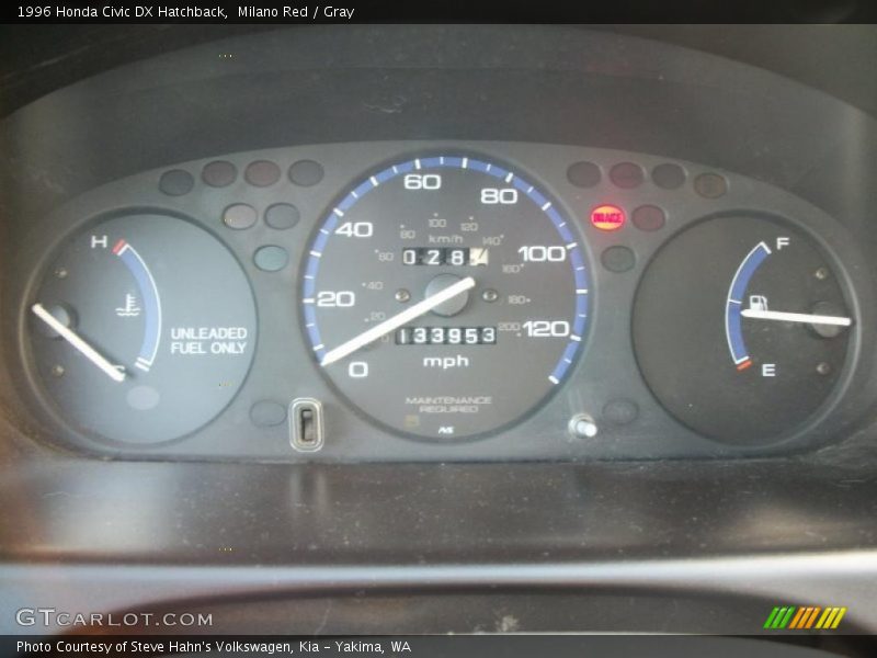 Milano Red / Gray 1996 Honda Civic DX Hatchback