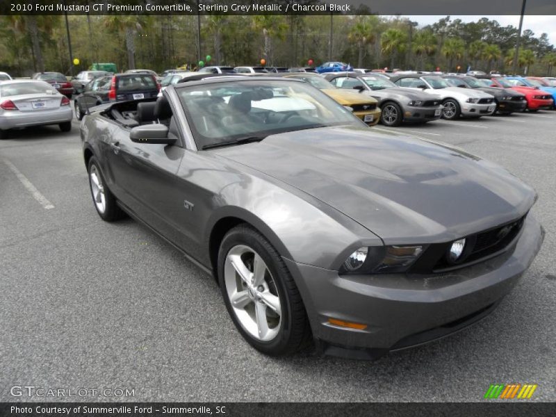 Sterling Grey Metallic / Charcoal Black 2010 Ford Mustang GT Premium Convertible